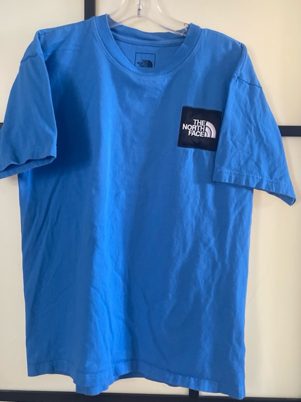 The North Face Bright Blue Short Sleeve Crew Tee with Logo Patch